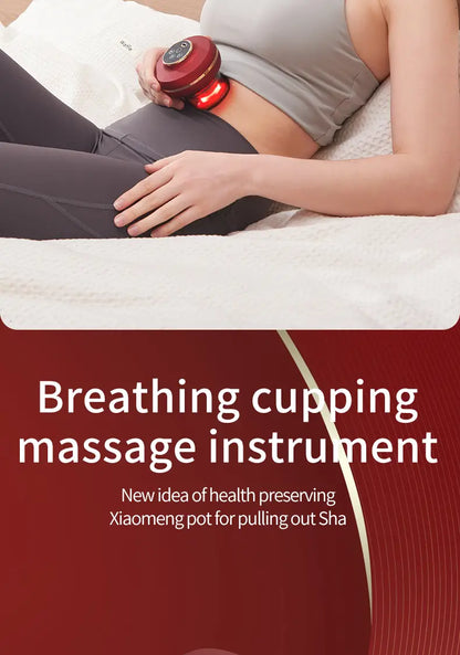 Portable Electric Cupping Massager with Red Light (2 Cups)