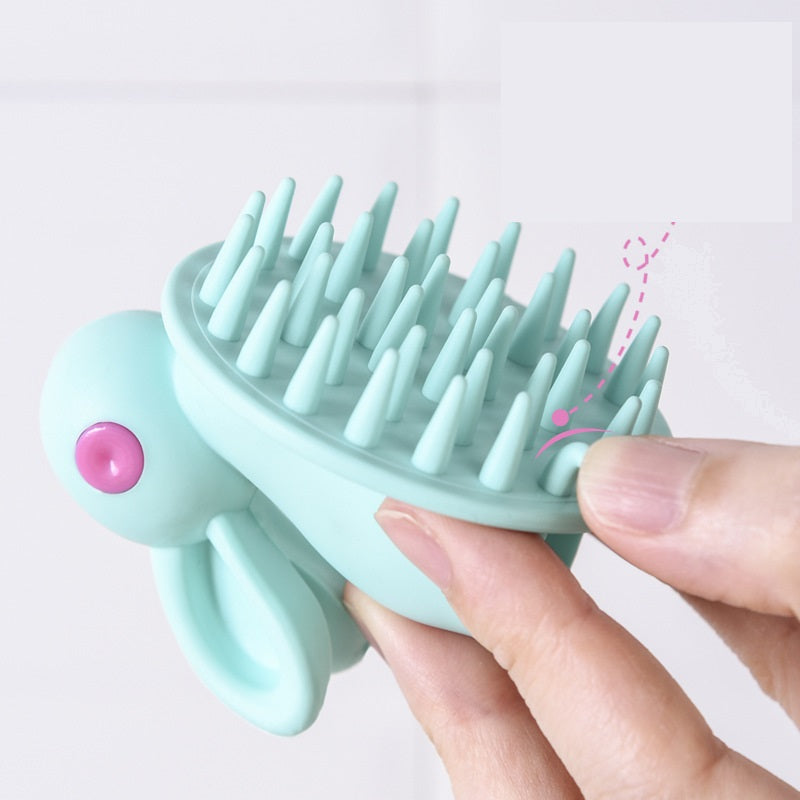 Soft Rubber Shampoo Brush for Kids' Scalp Massage